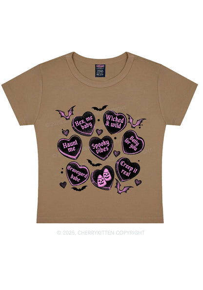 Spooky Candy Heart Valentine's Day Y2K Baby Tee Cherrykitten