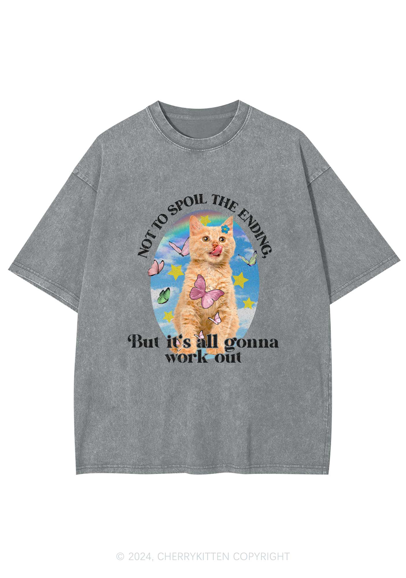 It's Gonna Work Out Y2K Washed Tee Cherrykitten