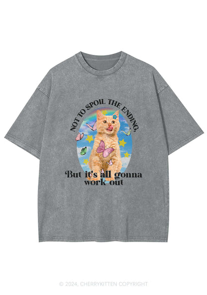 It's Gonna Work Out Y2K Washed Tee Cherrykitten