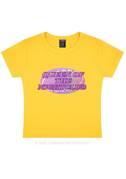 Queen Of Nightclub Y2K Baby Tee Cherrykitten