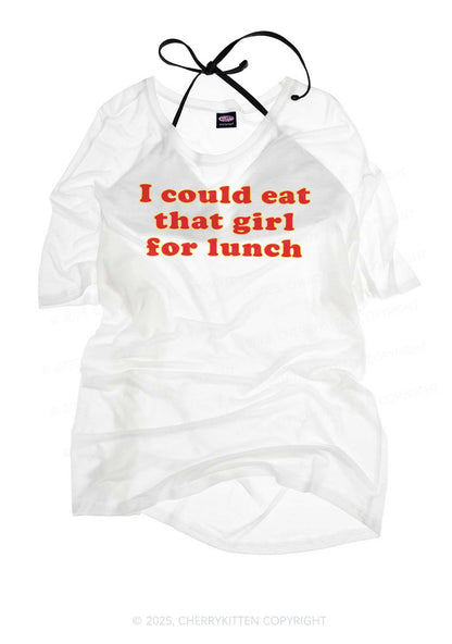 Eat That Girl For Lunch Pride Y2K Sheer Boyfriend Tee Cherrykitten