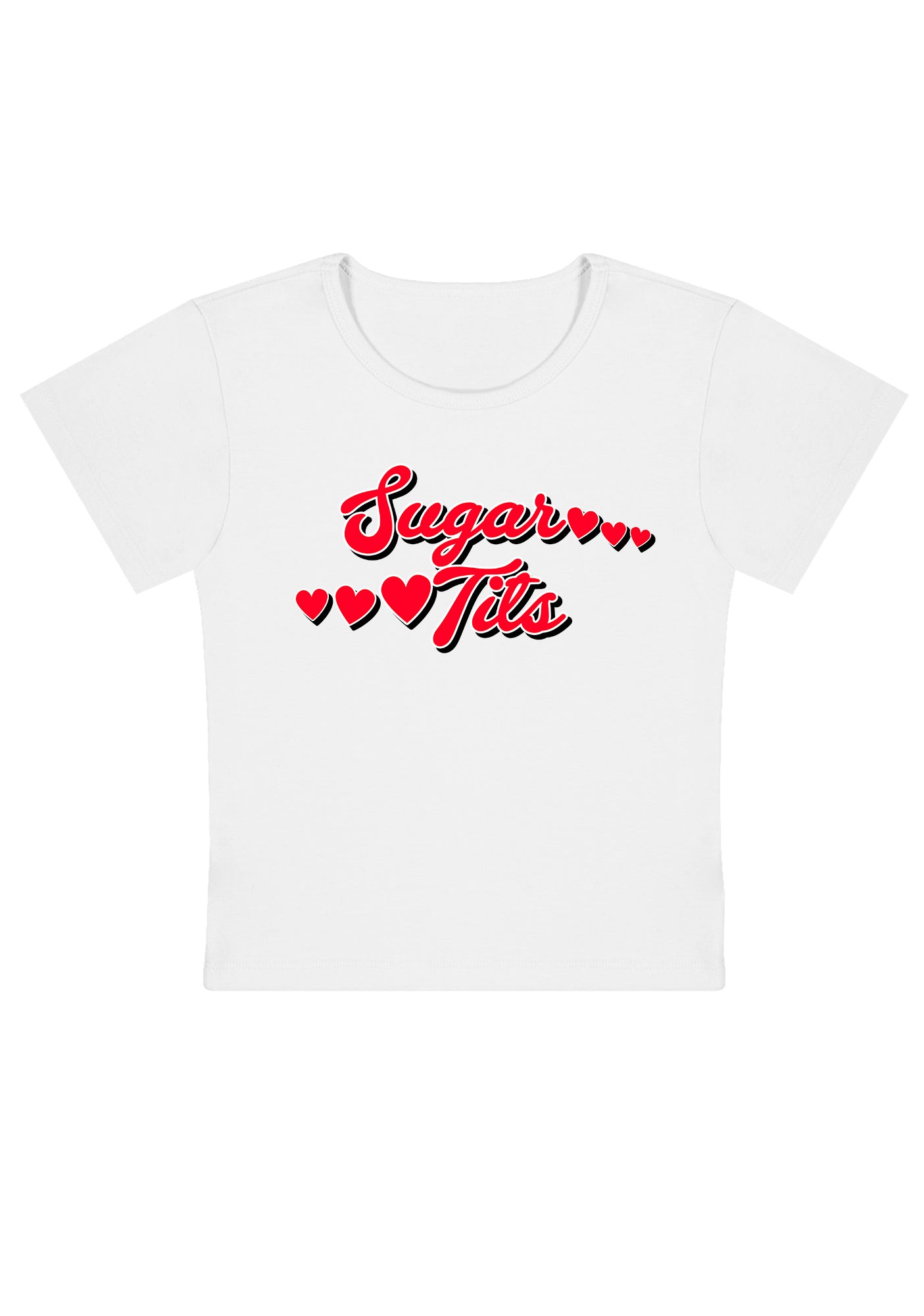 Sugar Six Hearts Y2K Baby Tee