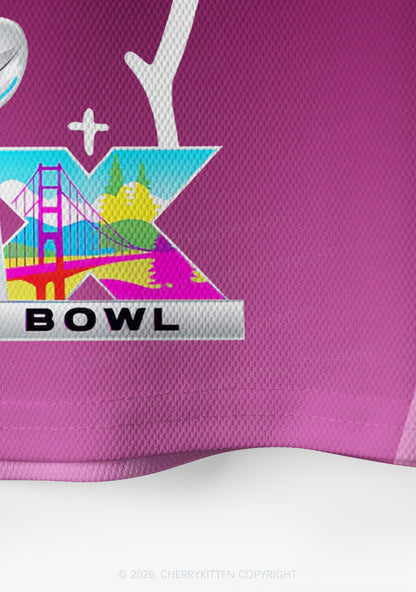 Purple Bunny Head Y2K Crop Sport Jersey Shirts Cherrykitten