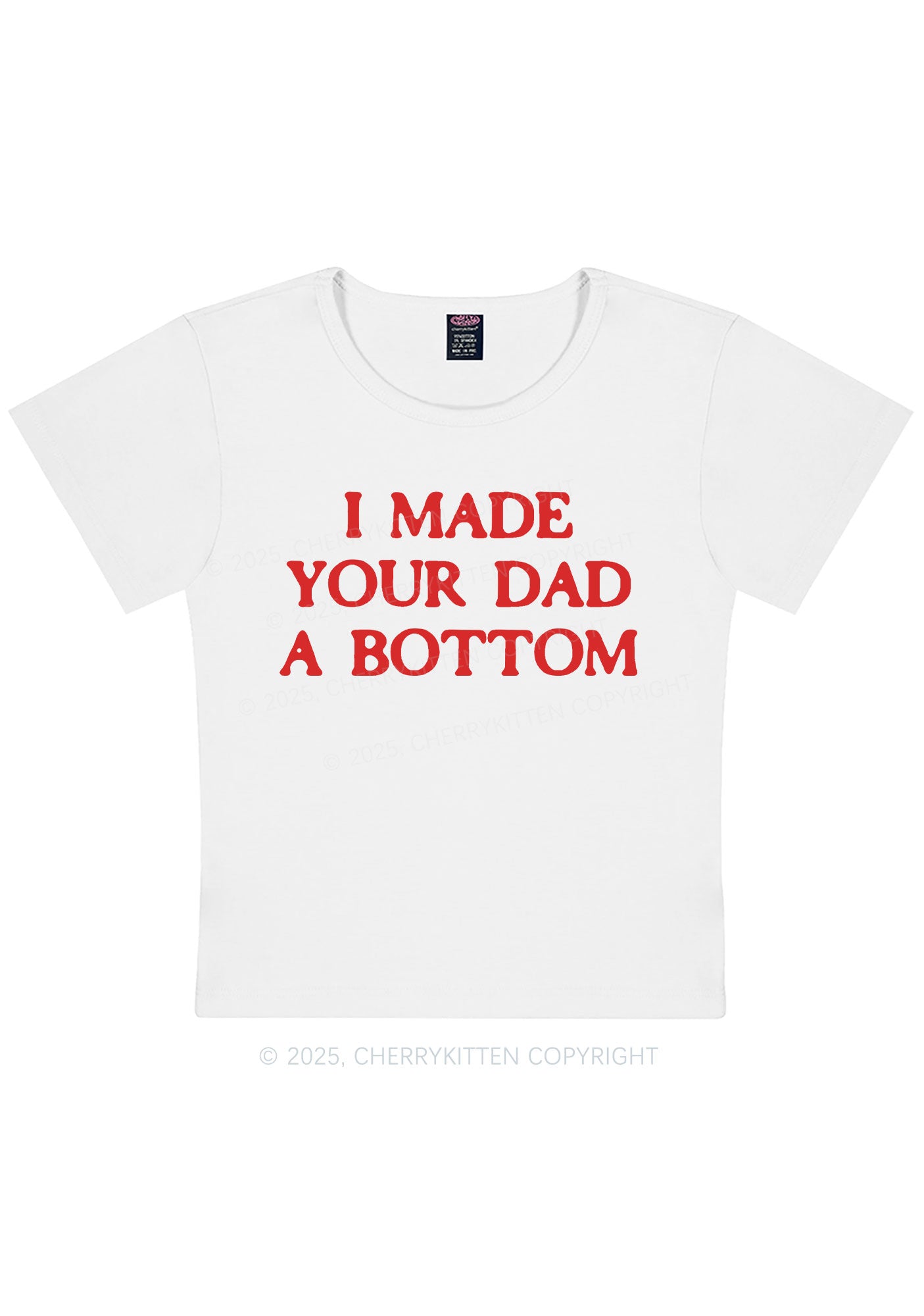Curvy Made Your Dad Bottom Pride Y2K Baby Tee Cherrykitten
