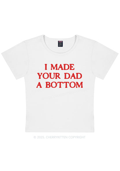 Curvy Made Your Dad Bottom Pride Y2K Baby Tee Cherrykitten