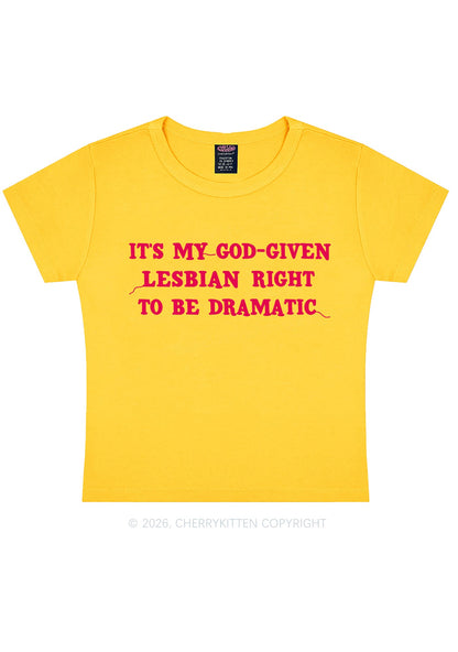 God Given Lesbian Right Pride Y2K Baby Tee Cherrykitten