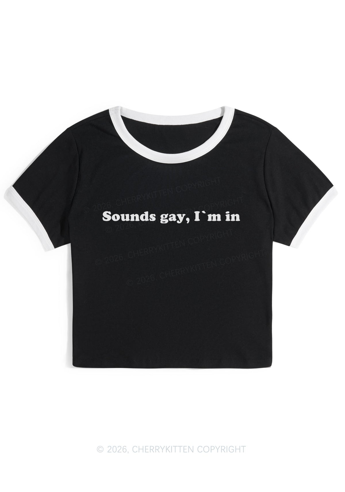 Sounds Gay Pride Y2K Ringer Tee Cherrykitten