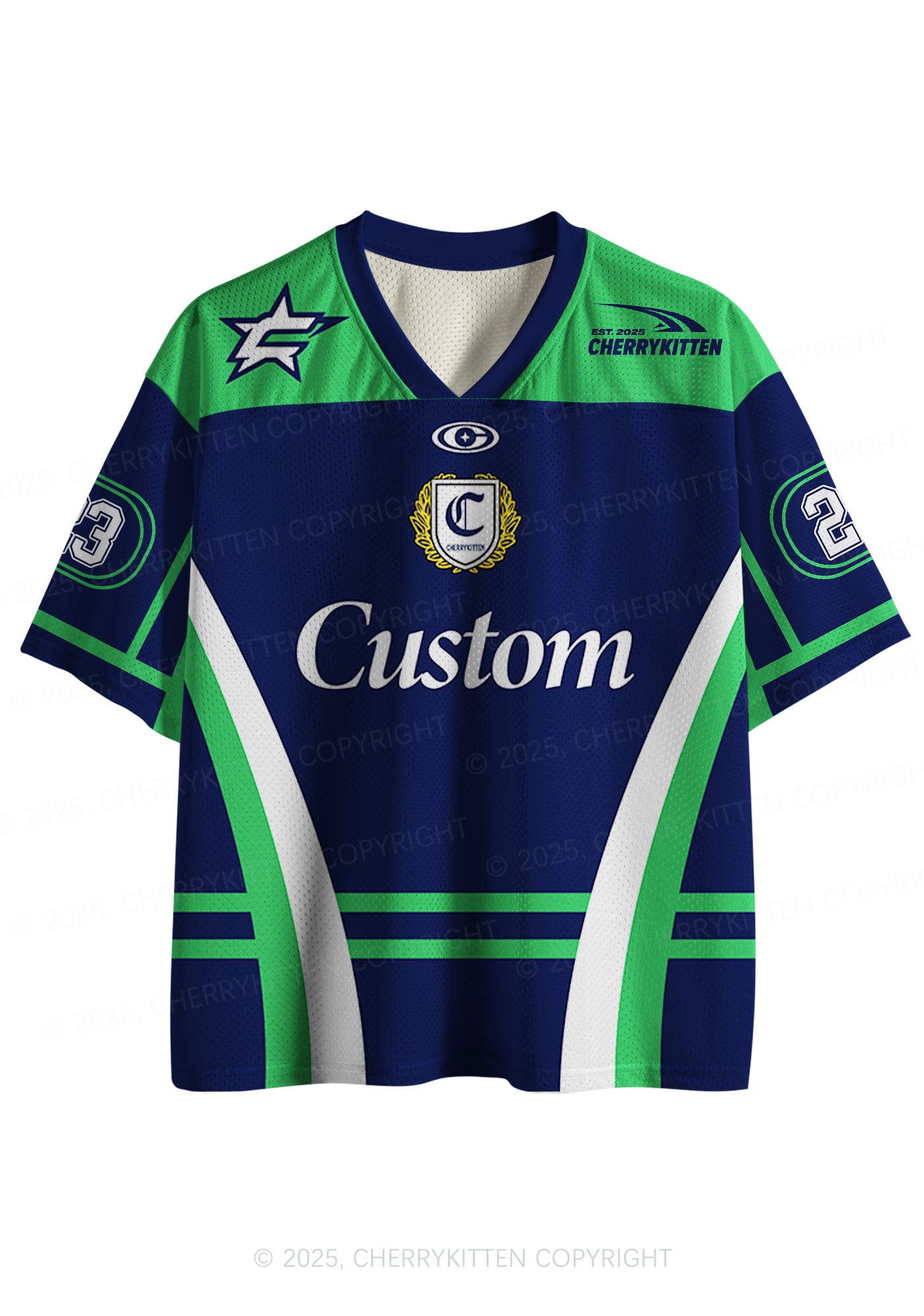 Custom Text Navy Lime Y2K Sport Jersey Shirts Cherrykitten