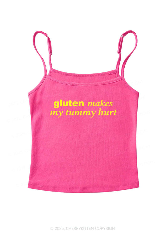Gluten Makes Tummy Hurt Y2K Spaghetti Strap Cami Cherrykitten