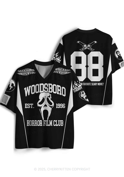 Halloween Custom Black Horror Club Y2K Sport Jersey Shirts Cherrykitten