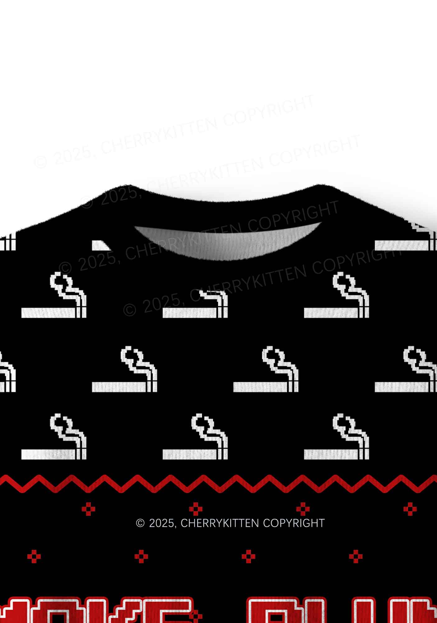 Smoke Blunt Y2K Christmas Knit Sweatshirt Cherrykitten