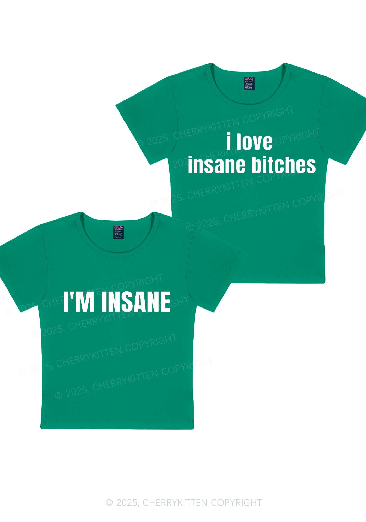 I Love Insane Y2K Valentine's Day Baby Tee Cherrykitten