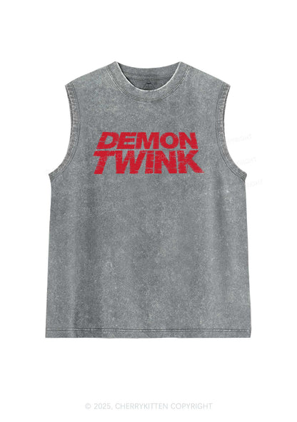 Demon Twink Pride Y2K Washed Muscle Tank Cherrykitten