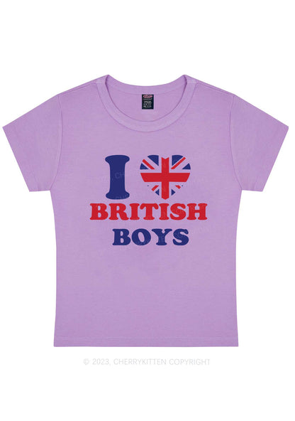Curvy I Love British Boys Y2K Baby Tee Cherrykitten