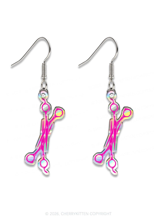Pink Scissor Pride Y2K Acrylic Earrings Cherrykitten