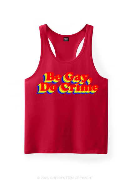 Be Gay Do Crime Pride Y2K Men Racerback Tank Top Cherrykitten
