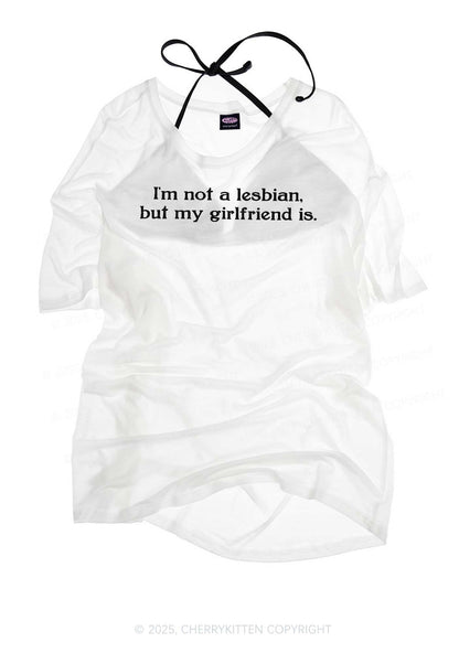 My Girlfriend Is Lesbian Pride Y2K Sheer Boyfriend Tee Cherrykitten
