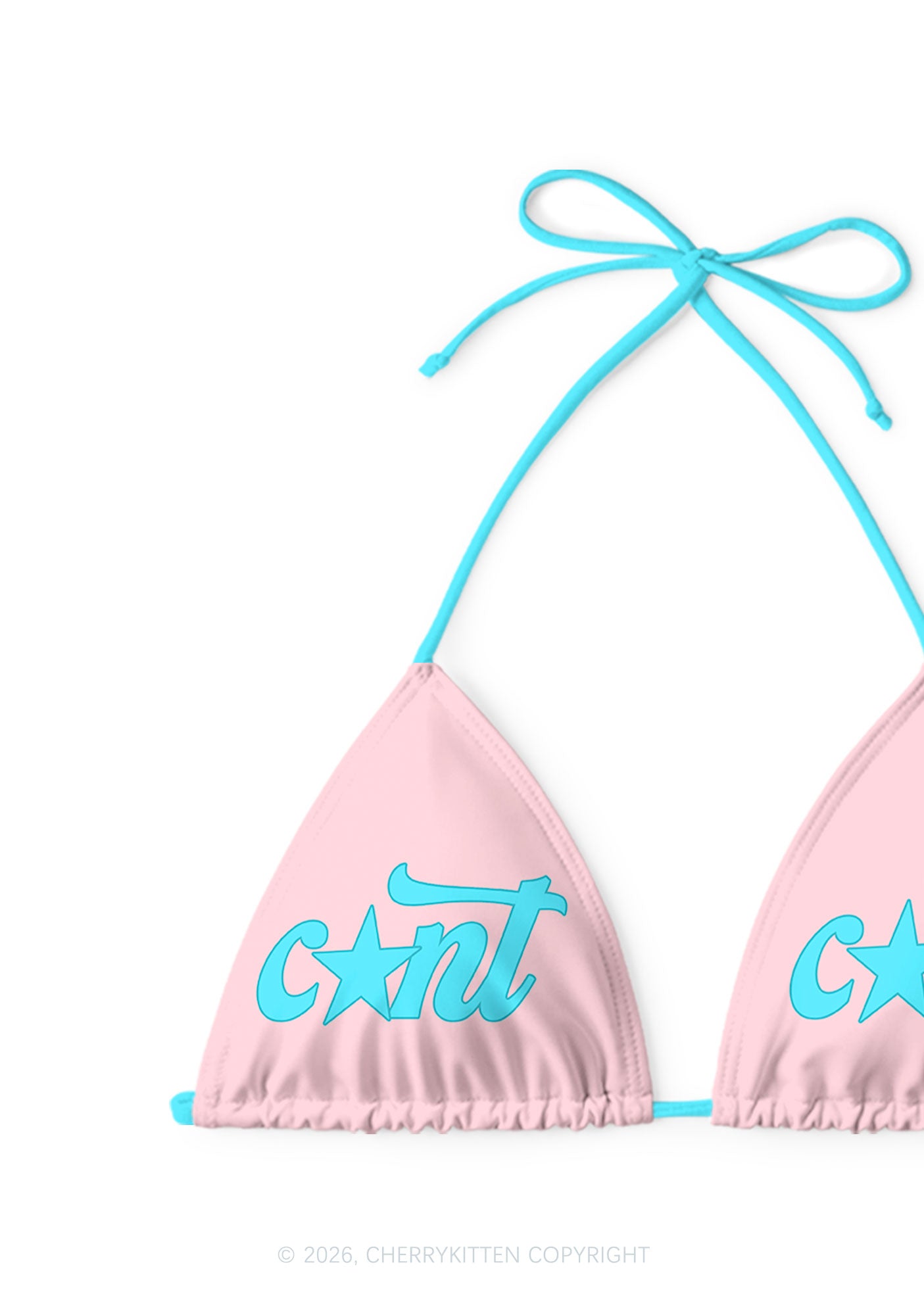 Blue Cxxt Star Y2K Print Bikini Set Cherrykitten