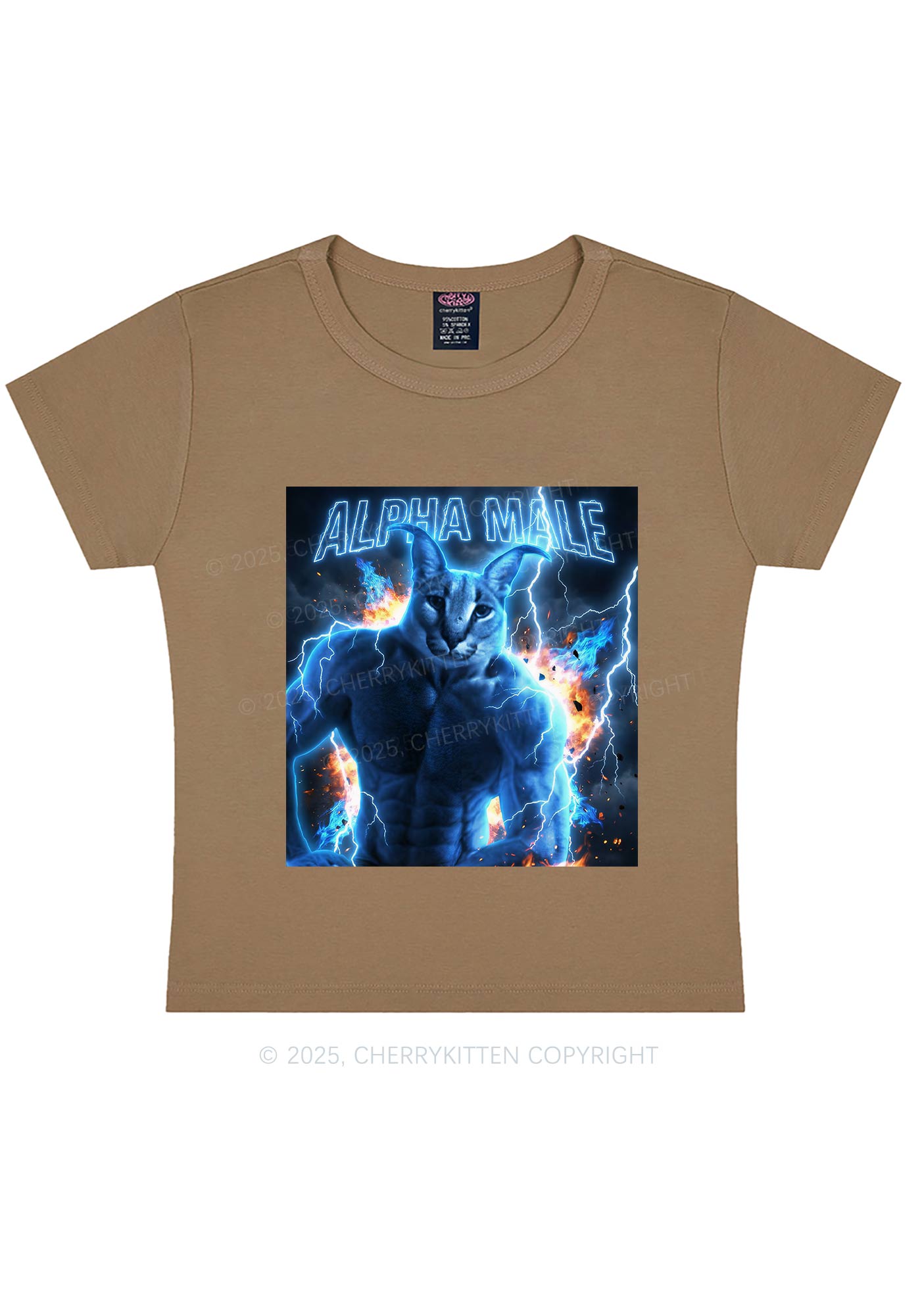 Alpha Male Floppa Y2K Baby Tee Cherrykitten