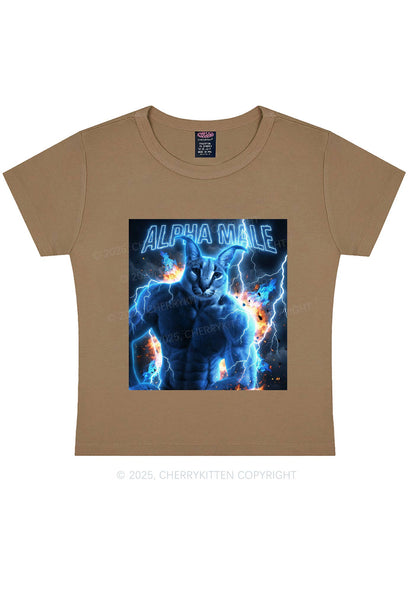 Alpha Male Floppa Y2K Baby Tee Cherrykitten