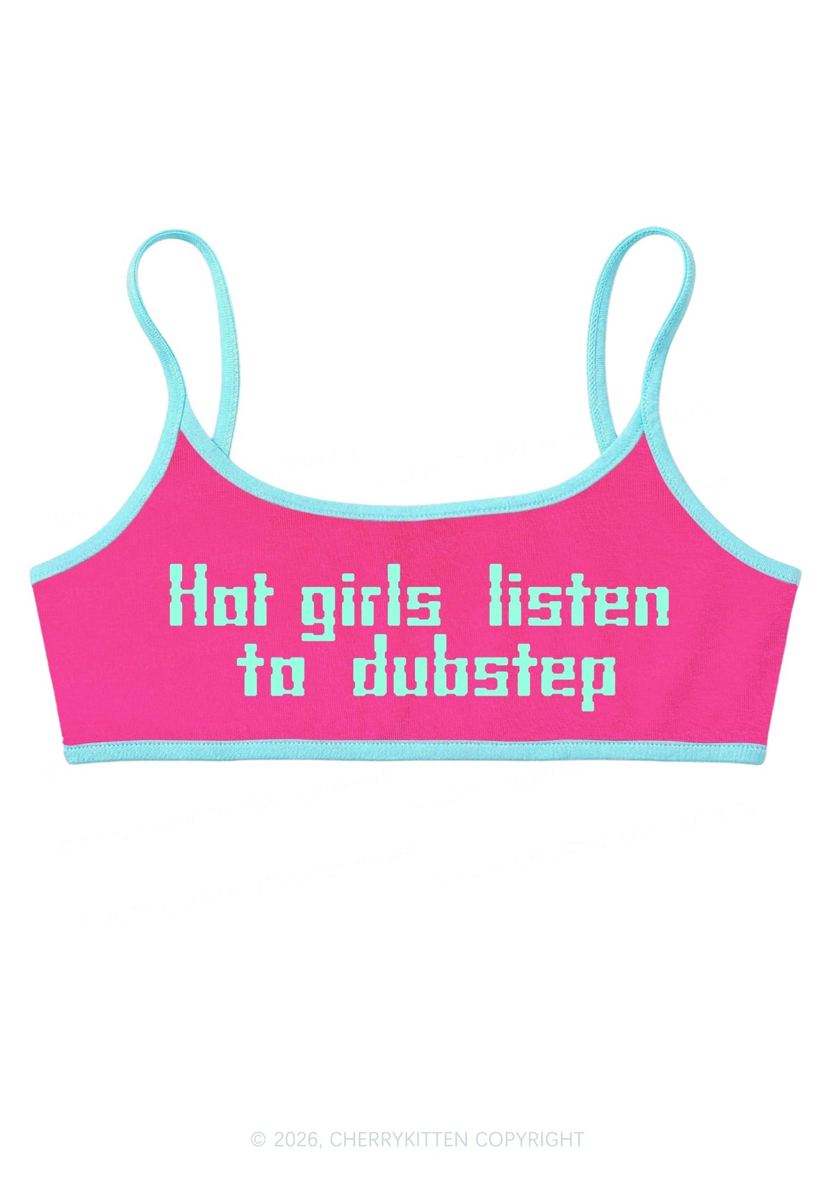 Hot Girls Listen Dubstep Y2K Super Crop Cami Cherrykitten