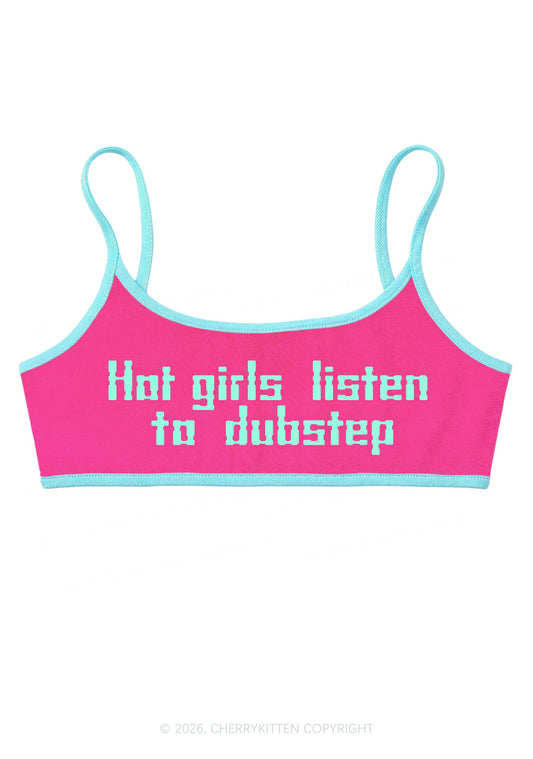 Hot Girls Listen Dubstep Y2K Super Crop Cami Cherrykitten