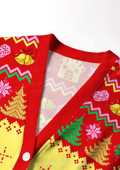 Put Out For Santa Y2K Christmas Cardigan Knit Sweatshirt Cherrykitten