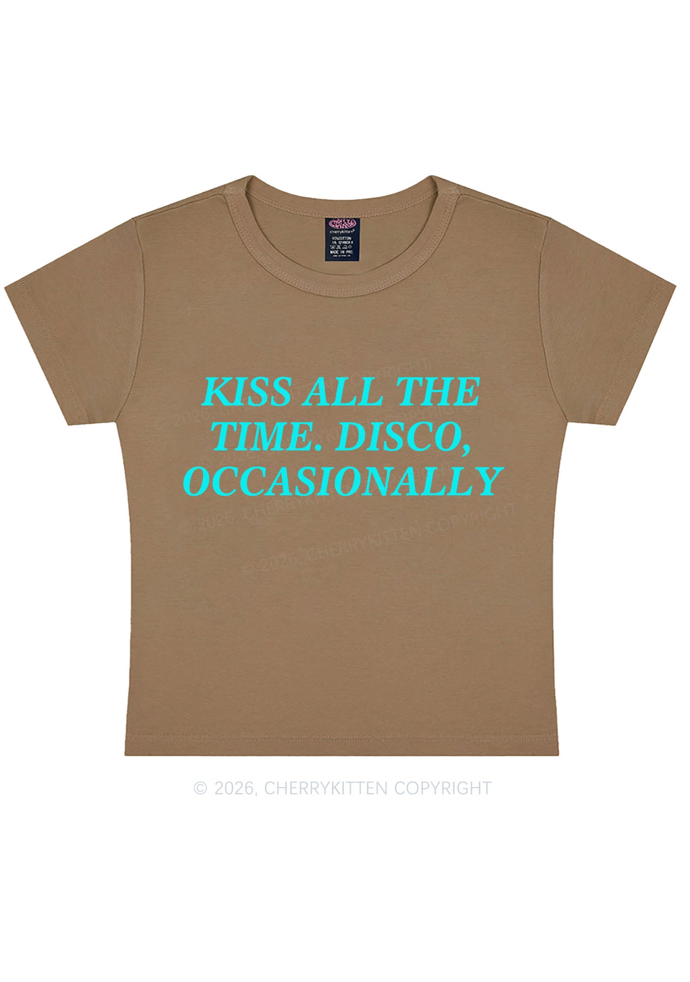 Kiss All The Time Y2K Baby Tee Cherrykitten
