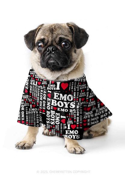 I Love Emo Boys Y2K Pet Shirts Cherrykitten