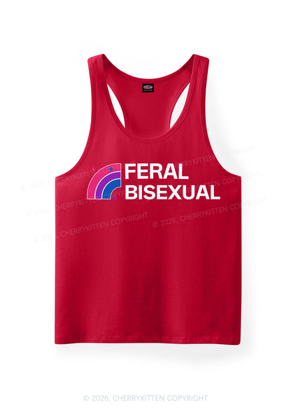 Feral Bisexual Pride Y2K Men Racerback Tank Top Cherrykitten