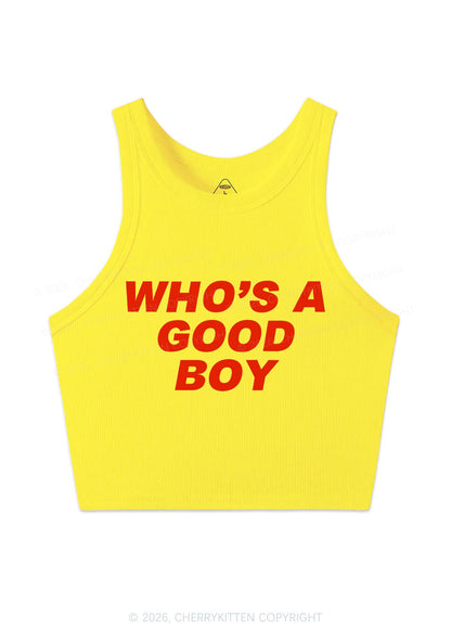 Who's A Good Boy Y2K Crop Tank Top Cherrykitten