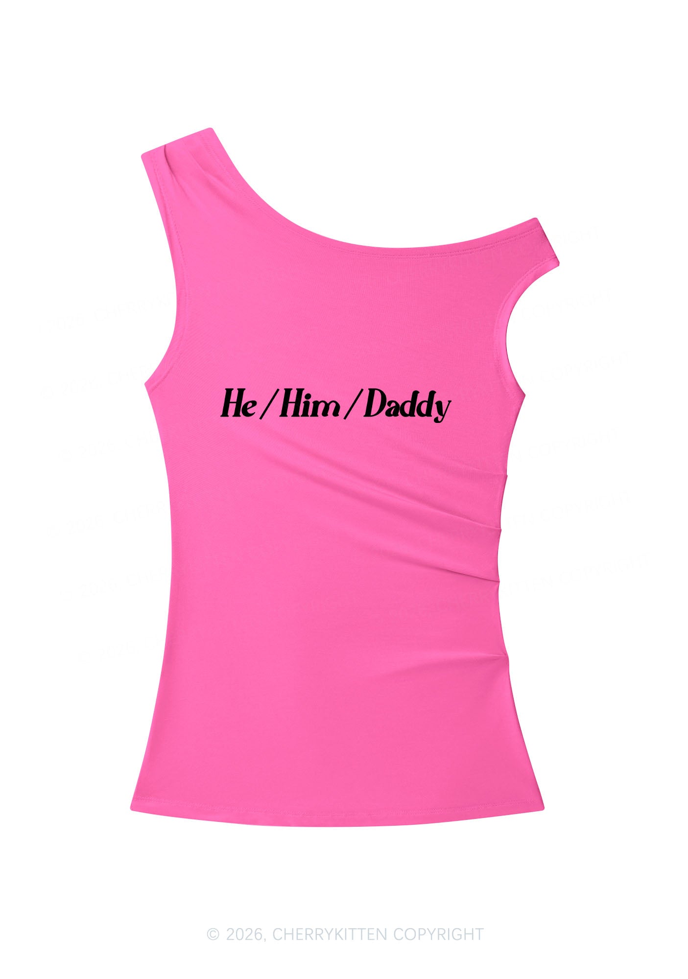 He Him Daddy Pride Y2K Off Shoulder Tank Top Cherrykitten
