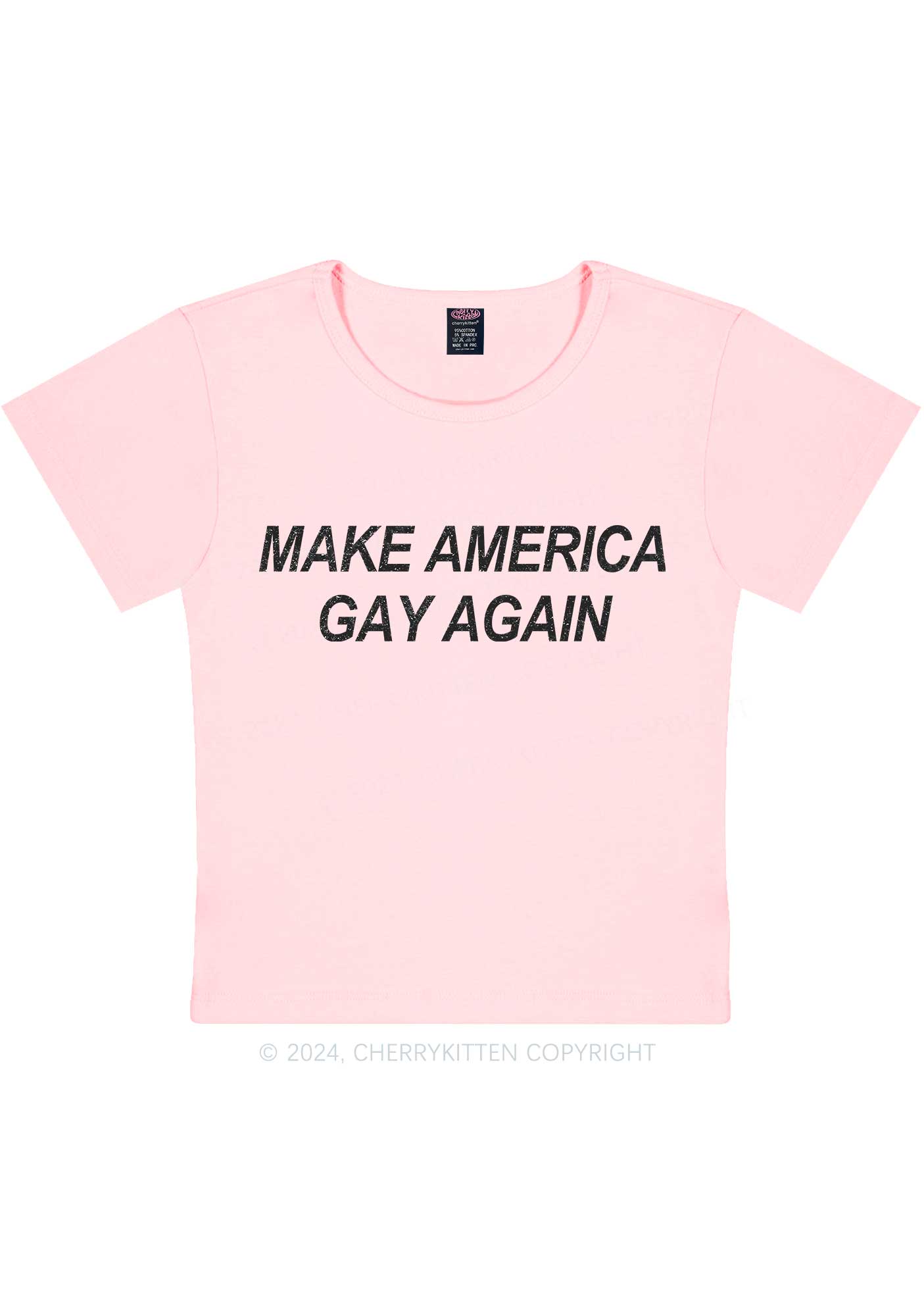 Make America Gay Again Y2K Baby Tee Cherrykitten
