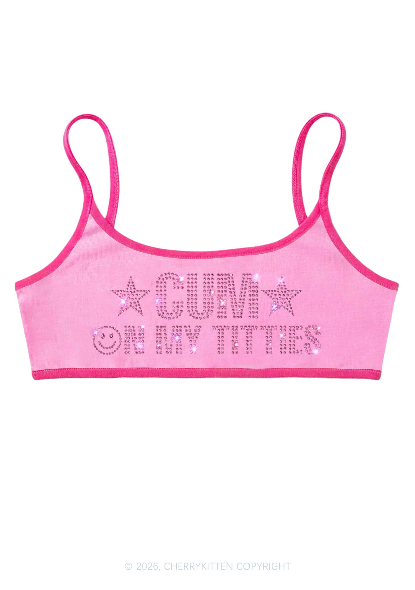 Rhinestone Cxm On My Txtties Y2K Super Crop Cami Cherrykitten