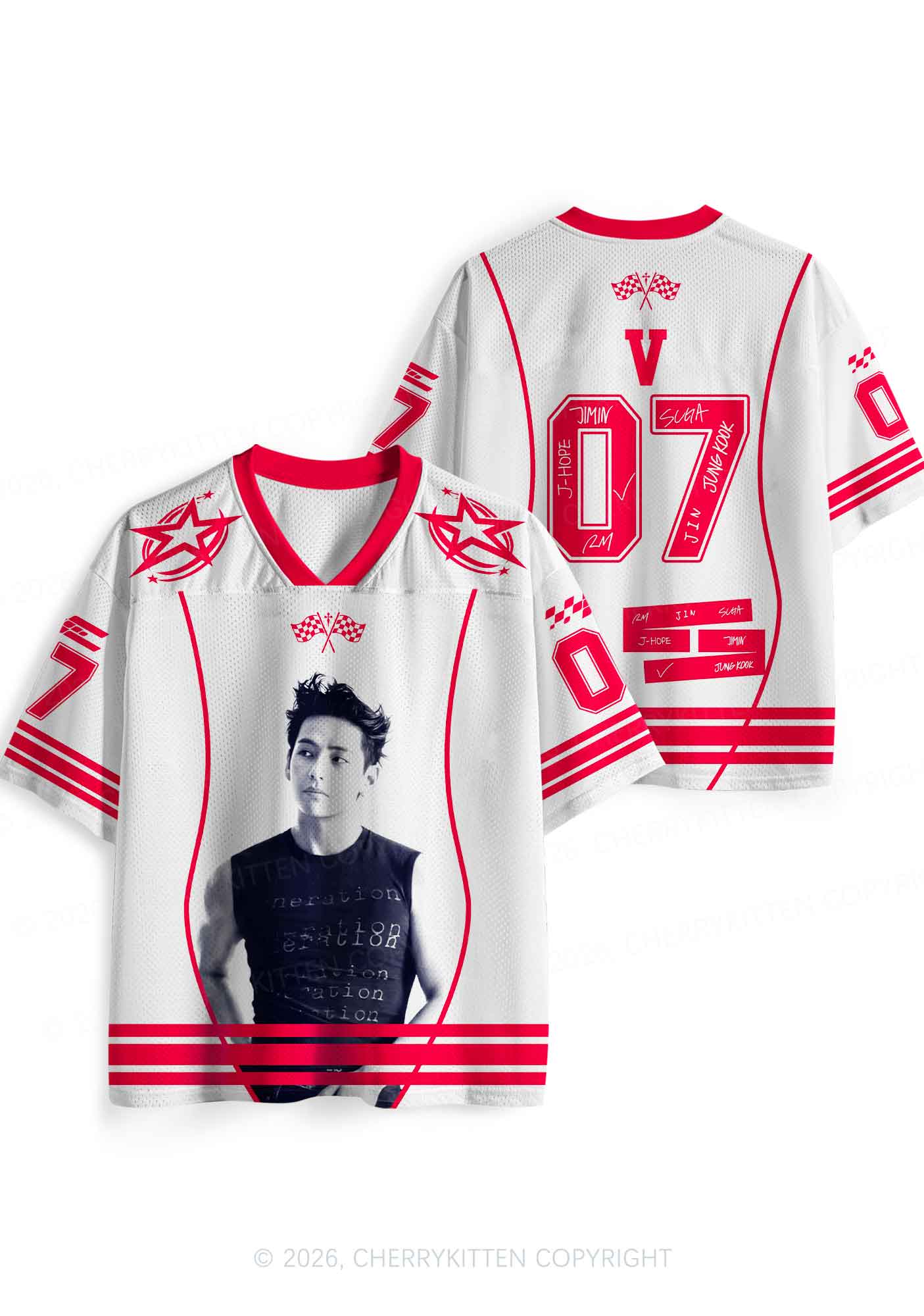 Kpop Muscle Boy Y2K Sport Jersey Shirts Cherrykitten