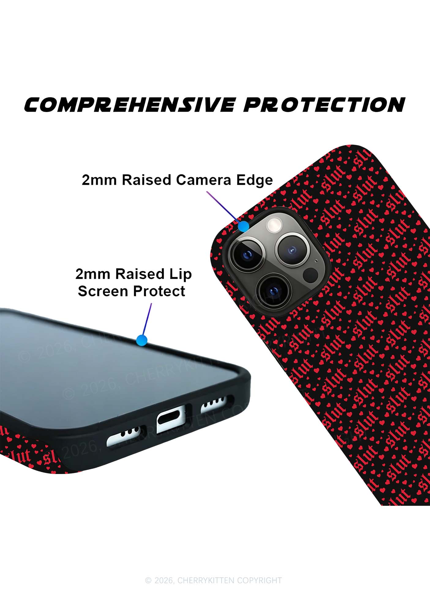 Black Slxt Y2K Phone Case Cherrykitten