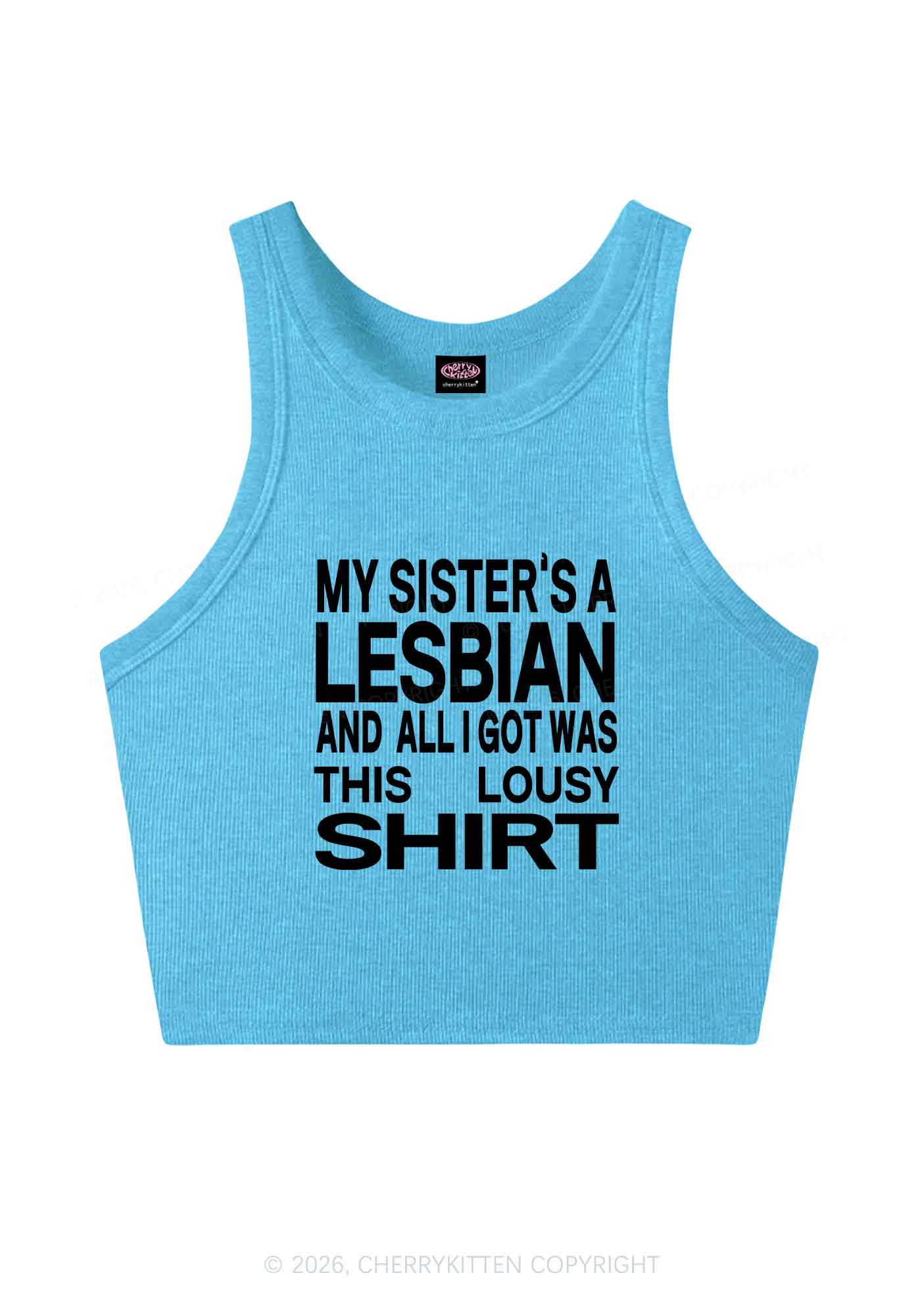 My Sisters A Lesbian Pride Y2K Crop Tank Top Cherrykitten