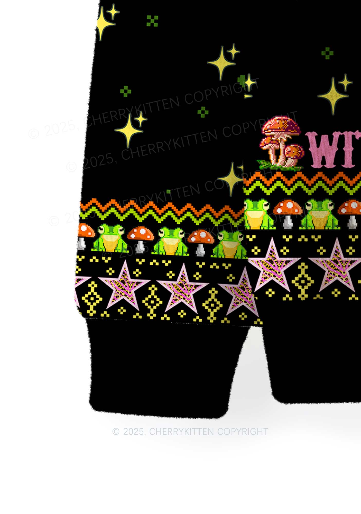 Tism Rizz Frog Y2K Christmas Knit Sweatshirt Cherrykitten