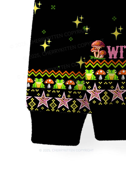 Tism Rizz Frog Y2K Christmas Knit Sweatshirt Cherrykitten