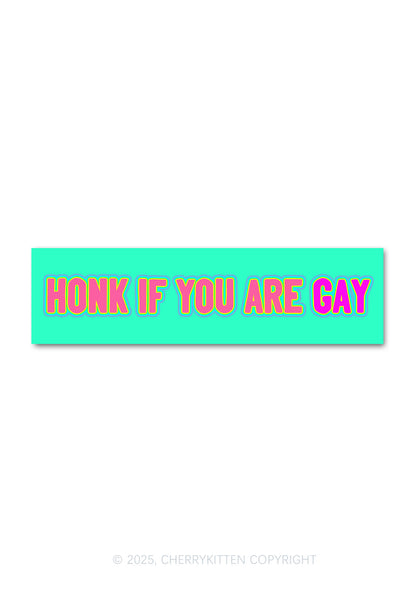 Honk If You Are Gay Pride Y2K Car Bumper Magnet Cherrykitten