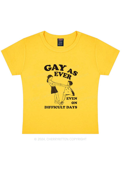 Gay As Ever Y2K Baby Tee Cherrykitten