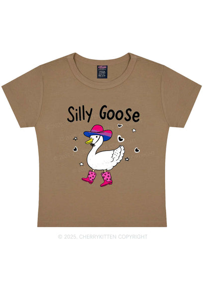 Silly Goose Bisexual Pride Y2K Baby Tee Cherrykitten
