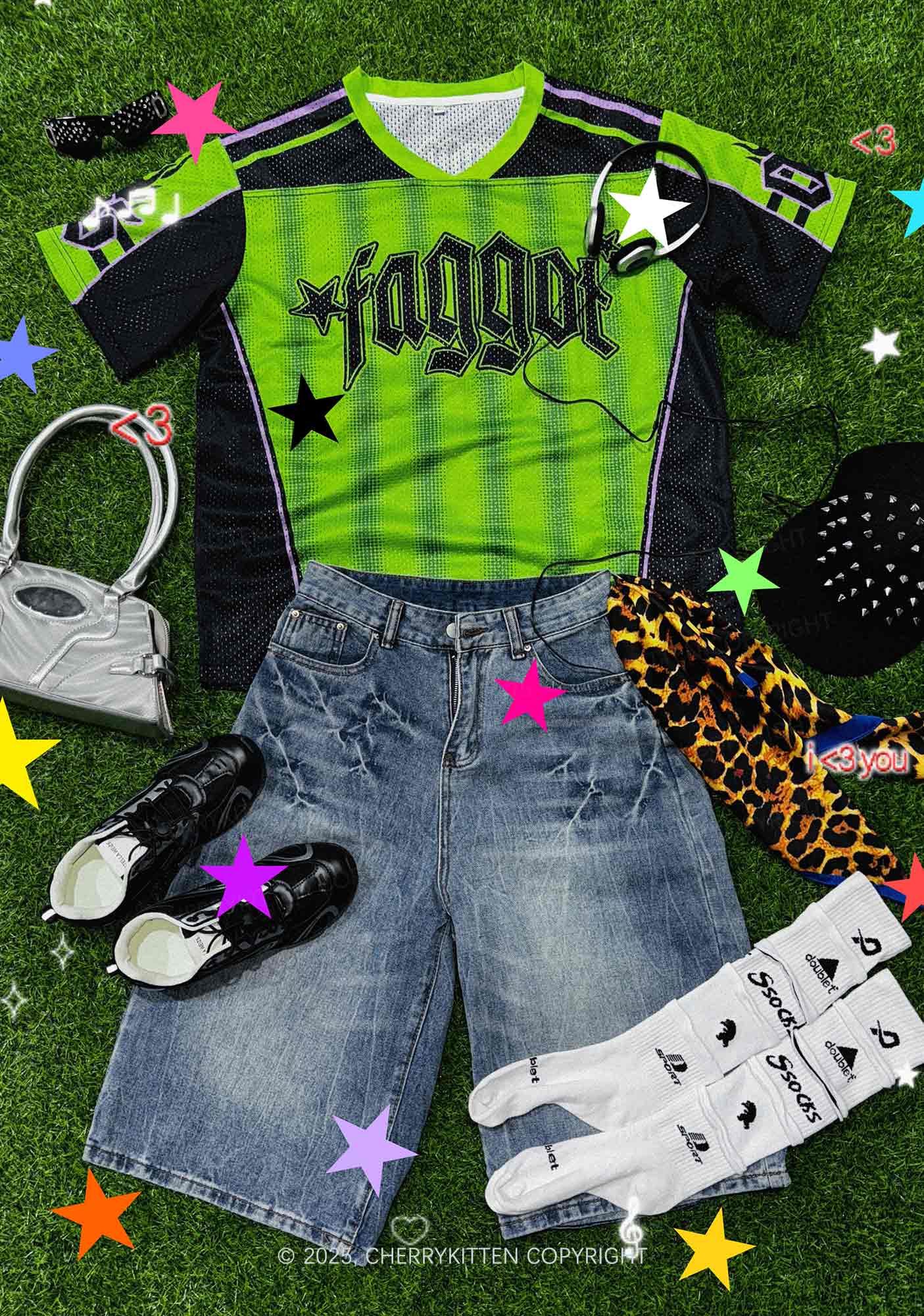 Custom Faggot Stars Pride Y2K Sport Jersey Shirts Cherrykitten