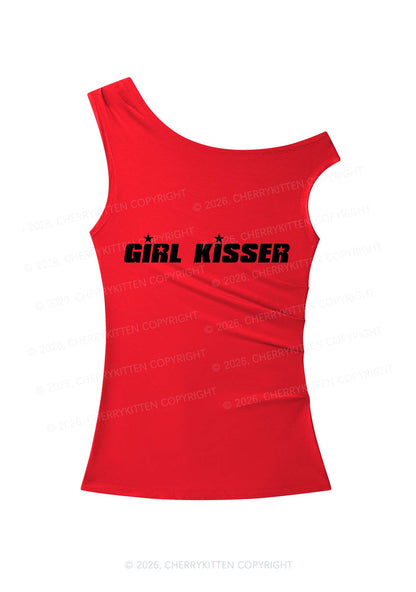 Girl Kisser Star Y2K Off Shoulder Tank Top Cherrykitten