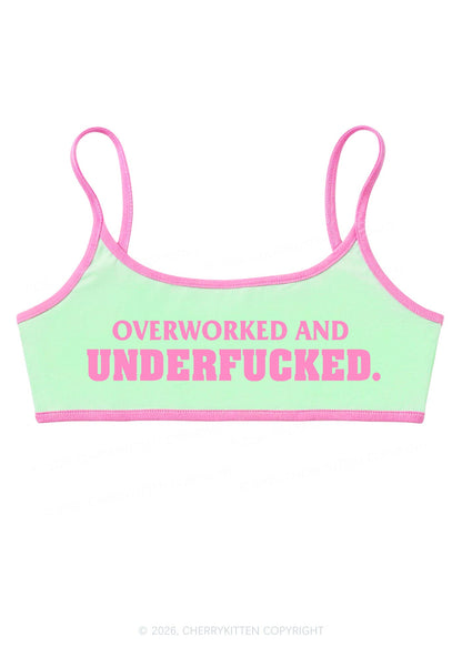 Overworked And Underfxxked Y2K Super Crop Cami Cherrykitten