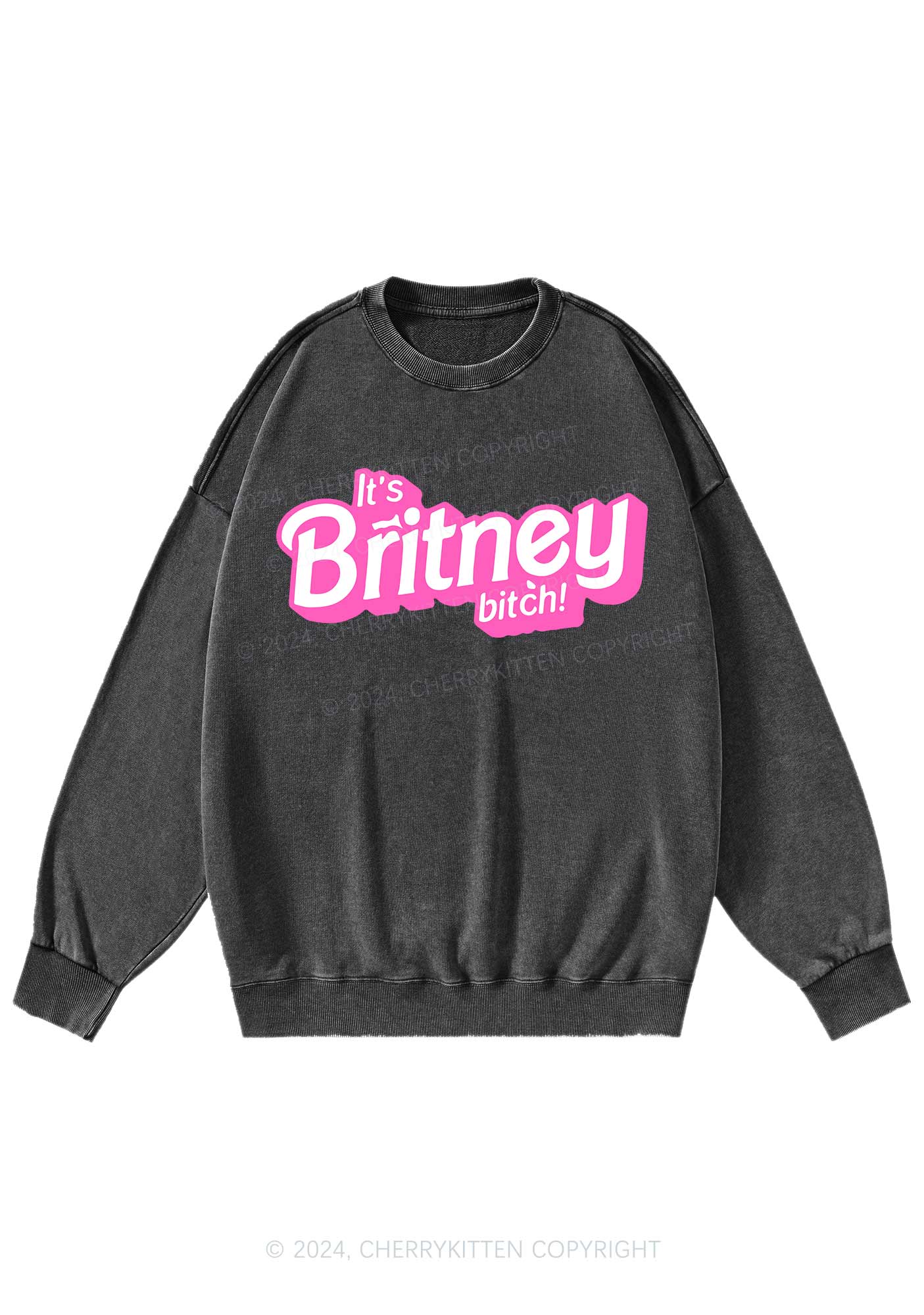 It's Britney Bixch Y2K Washed Sweatshirts Cherrykitten