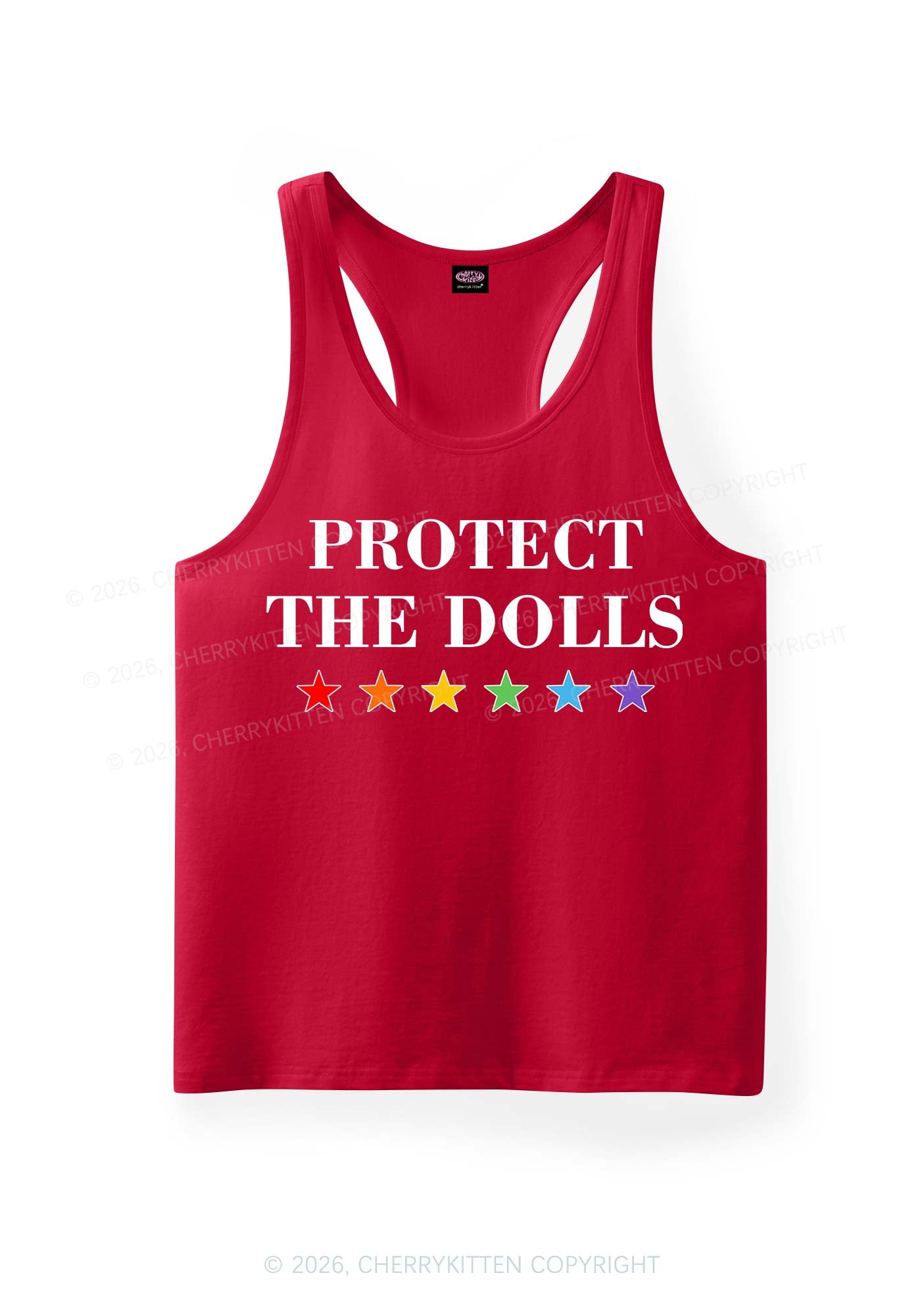 Protect The Dolls Pride Y2K Men Racerback Tank Top Cherrykitten