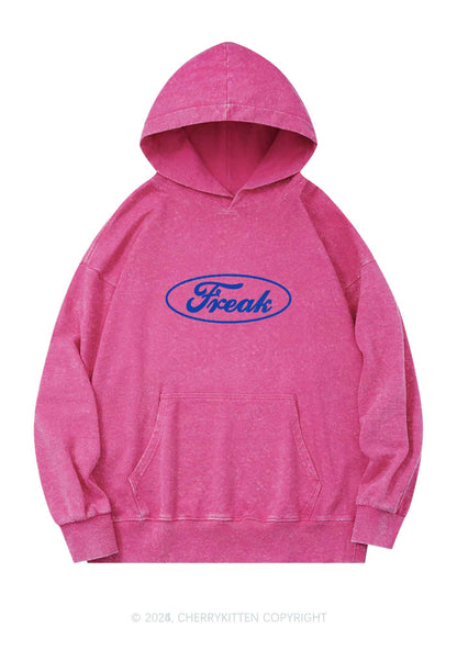 Oval Freak Y2K Washed Hoodie Cherrykitten