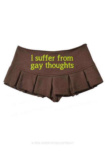 Suffer From Gay Thoughts Pride Y2K Mini Pleated Skirts Cherrykitten
