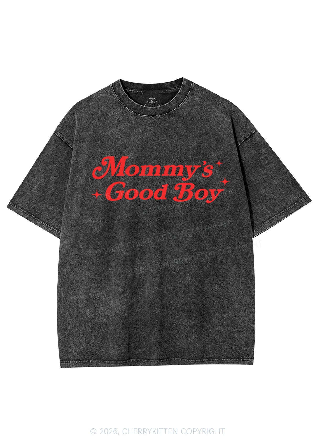 Mommys Good Boy Y2K Shirts Washed Tee Cherrykitten